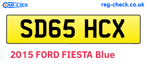 SD65HCX are the vehicle registration plates.