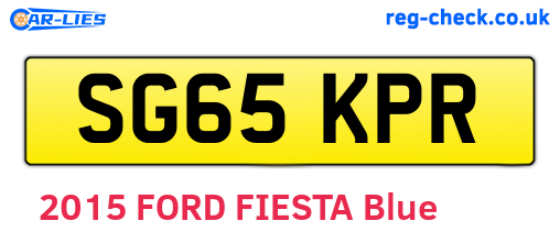 SG65KPR are the vehicle registration plates.