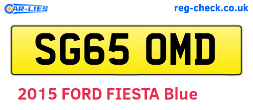 SG65OMD are the vehicle registration plates.