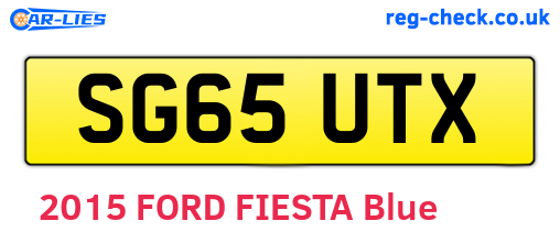 SG65UTX are the vehicle registration plates.