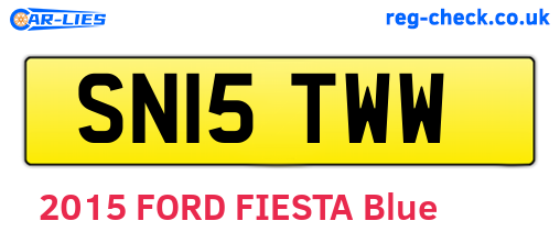 SN15TWW are the vehicle registration plates.