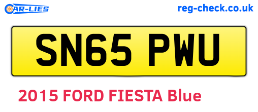 SN65PWU are the vehicle registration plates.