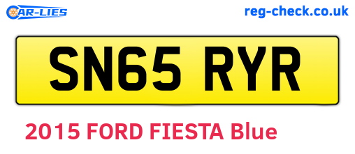 SN65RYR are the vehicle registration plates.