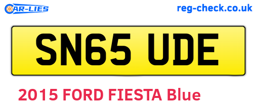 SN65UDE are the vehicle registration plates.