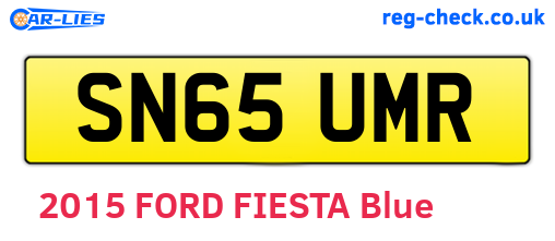 SN65UMR are the vehicle registration plates.