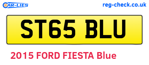 ST65BLU are the vehicle registration plates.