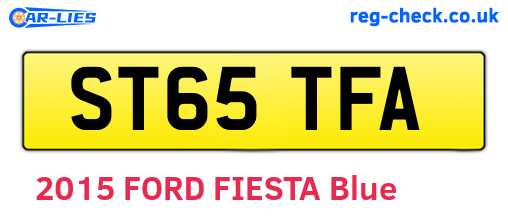 ST65TFA are the vehicle registration plates.