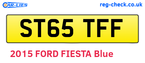 ST65TFF are the vehicle registration plates.