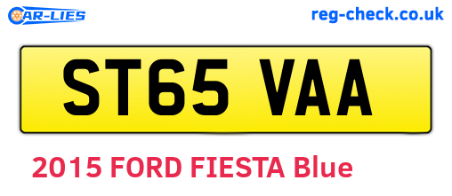 ST65VAA are the vehicle registration plates.