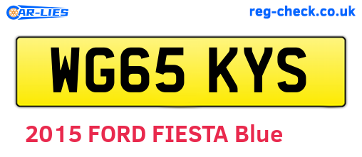 WG65KYS are the vehicle registration plates.