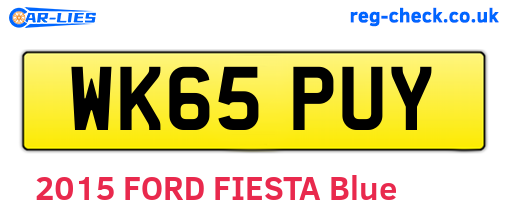 WK65PUY are the vehicle registration plates.