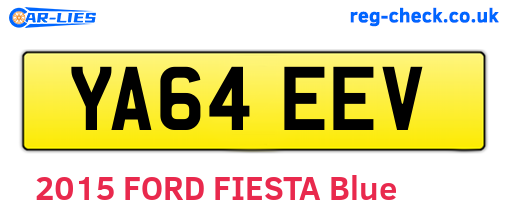 YA64EEV are the vehicle registration plates.