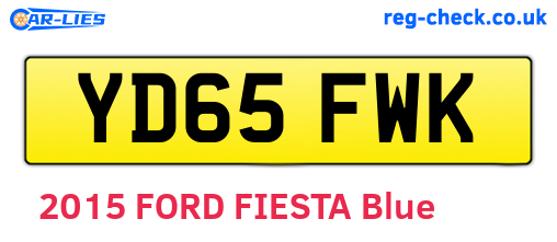 YD65FWK are the vehicle registration plates.