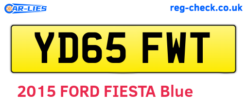 YD65FWT are the vehicle registration plates.