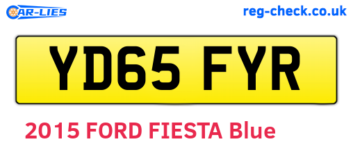 YD65FYR are the vehicle registration plates.