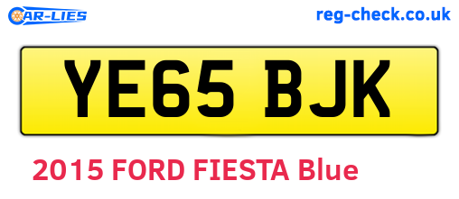 YE65BJK are the vehicle registration plates.