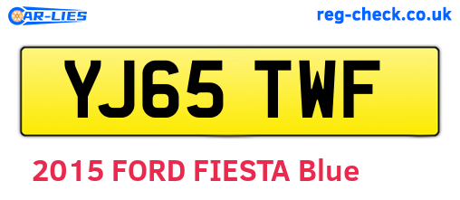 YJ65TWF are the vehicle registration plates.