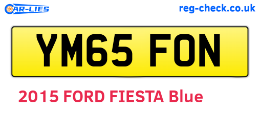 YM65FON are the vehicle registration plates.