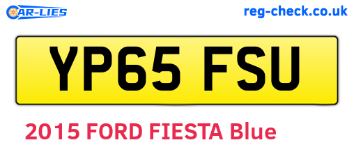 YP65FSU are the vehicle registration plates.