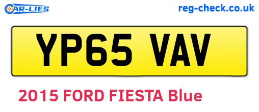 YP65VAV are the vehicle registration plates.