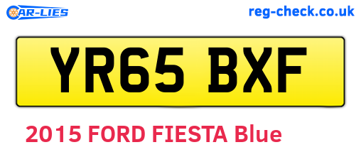 YR65BXF are the vehicle registration plates.