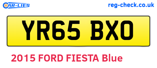 YR65BXO are the vehicle registration plates.