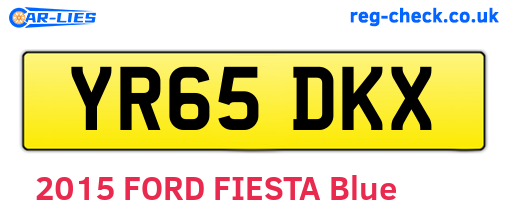 YR65DKX are the vehicle registration plates.