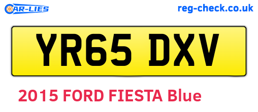 YR65DXV are the vehicle registration plates.
