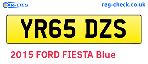 YR65DZS are the vehicle registration plates.