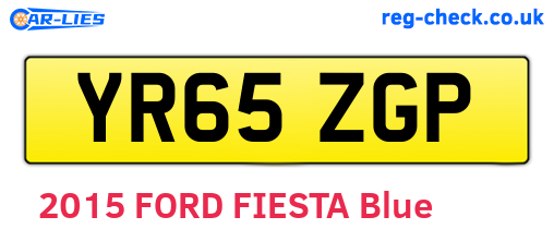 YR65ZGP are the vehicle registration plates.
