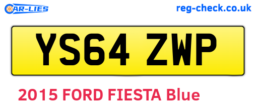 YS64ZWP are the vehicle registration plates.
