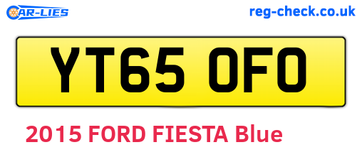 YT65OFO are the vehicle registration plates.