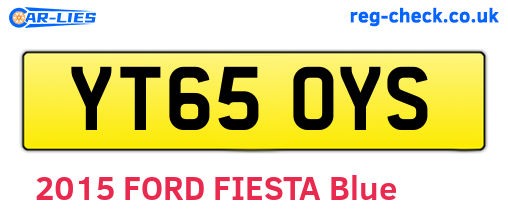 YT65OYS are the vehicle registration plates.