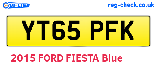 YT65PFK are the vehicle registration plates.