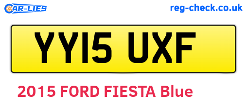 YY15UXF are the vehicle registration plates.