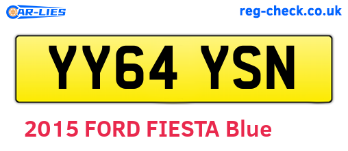YY64YSN are the vehicle registration plates.