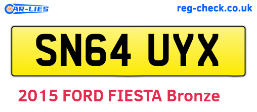 SN64UYX are the vehicle registration plates.