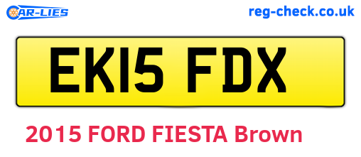 EK15FDX are the vehicle registration plates.