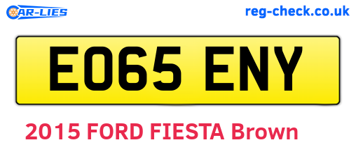 EO65ENY are the vehicle registration plates.