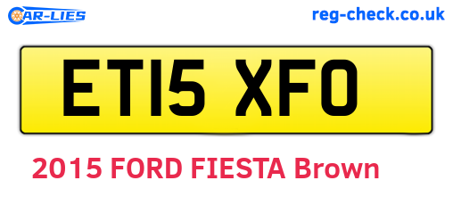 ET15XFO are the vehicle registration plates.