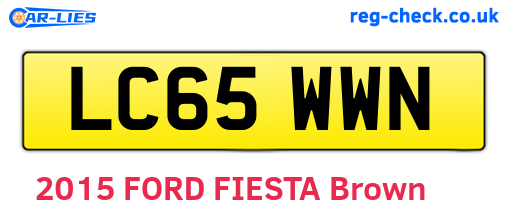 LC65WWN are the vehicle registration plates.