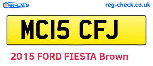 MC15CFJ are the vehicle registration plates.