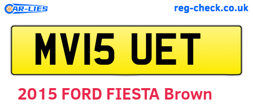MV15UET are the vehicle registration plates.