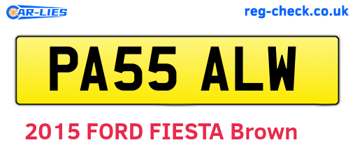 PA55ALW are the vehicle registration plates.