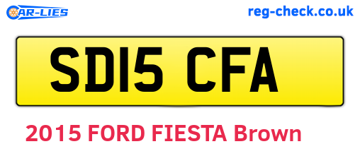 SD15CFA are the vehicle registration plates.