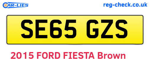 SE65GZS are the vehicle registration plates.