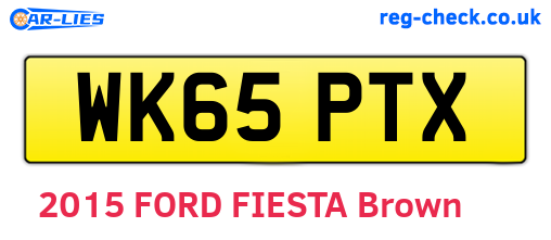 WK65PTX are the vehicle registration plates.
