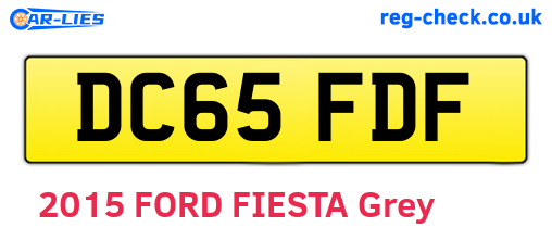 DC65FDF are the vehicle registration plates.