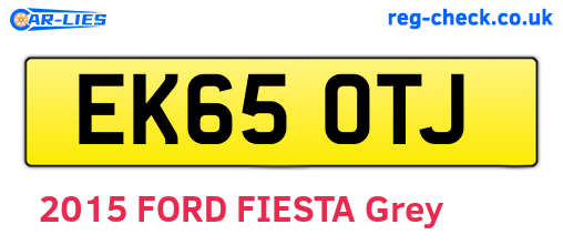 EK65OTJ are the vehicle registration plates.