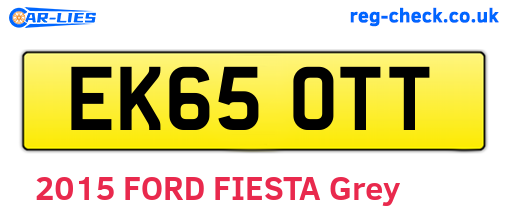EK65OTT are the vehicle registration plates.